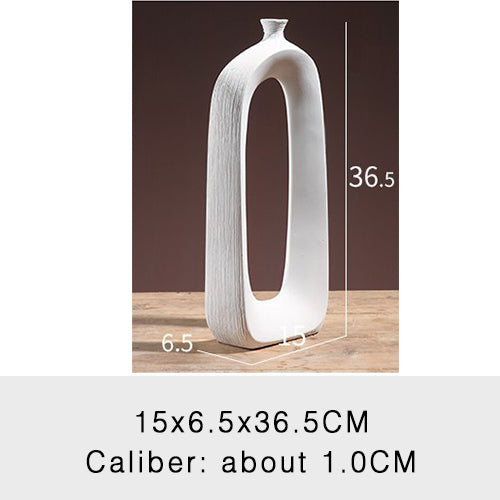 Brushed Ceramic Vase - Vintage Nordic Style
