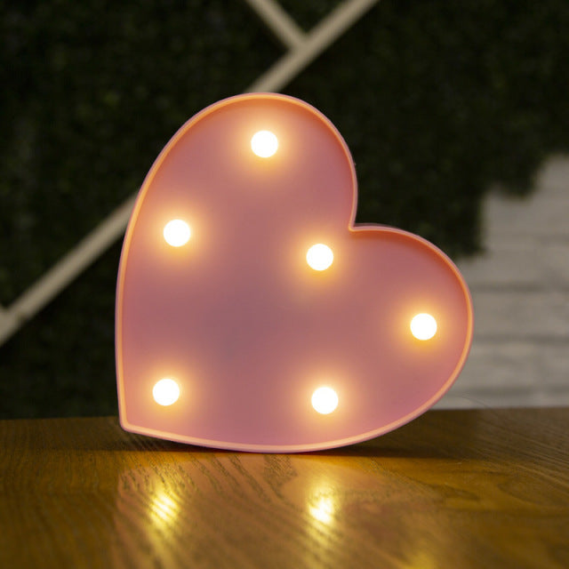 Alphabet Letter LED Lights Luminous Number Lamp Decor Battery Night Light for home Wedding Birthday Christmas party Decoration
