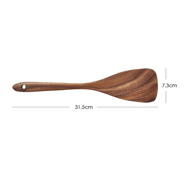 Kitchenware Household Wooden Acacia Cooking Utensils Non-stick Spatula Pan Shovel Soup Rice Spoons Sauce Salad Fork Kitchen Tool