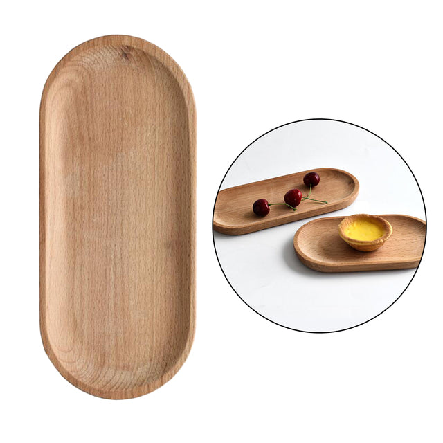 Oval Wooden Tea Tray Serving Table Plate Snacks Food Storage Dish for Hotel Home Fruit Dishes Saucer Tray Dessert Serving Tray