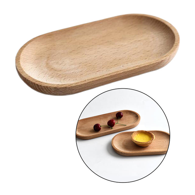 Oval Wooden Tea Tray Serving Table Plate Snacks Food Storage Dish for Hotel Home Fruit Dishes Saucer Tray Dessert Serving Tray