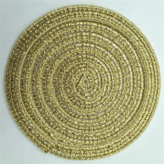 Round Woven Nordic Style Non-slip Placemat Coaster Insulation Padding Mug Cup Table Mat Home Decor Napkin Kitchen Accessories