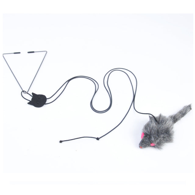 Simulation bird Cat Toy Retractable Hanging Door Type Cat Scratch Rope Mouse Funny Self-hey Interactive Mouse Toy Pet Supplies