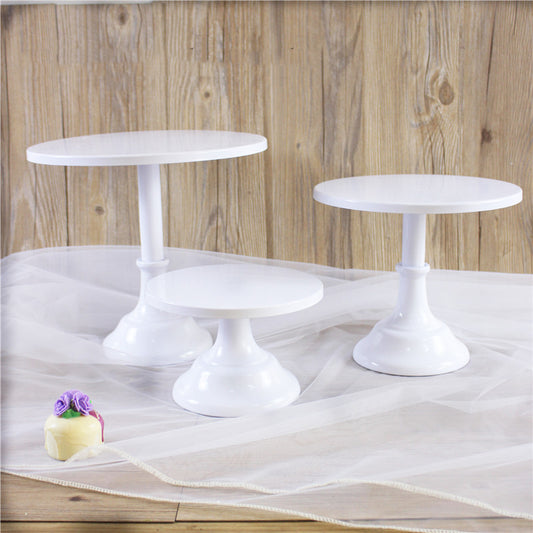 Gold White Metal Cake Stand Holder Round Dessert Cupcake Serving Display Rack Base Birthday Party Wedding Decoration 20/25/30cm