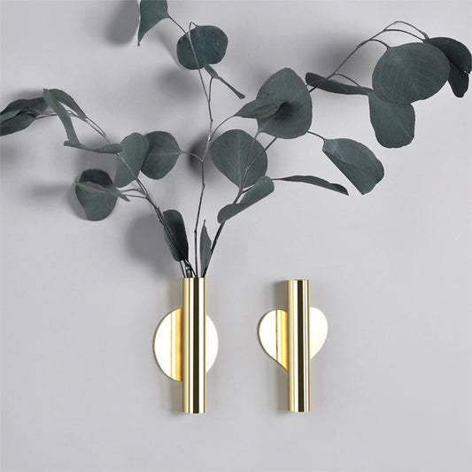 Wall-Mounted Flower Vase Tube Metal Vase Dried Plant Holder for Flower Display Home Wall Ornament Decor Gifts Livingroom Vase