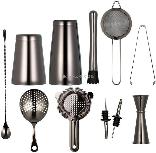 2022 New Arrivals 11 Piece Bartender Kit Cocktail Boston Shaker Barware Set Includes 28 and 18 2020 Top Seller OZ