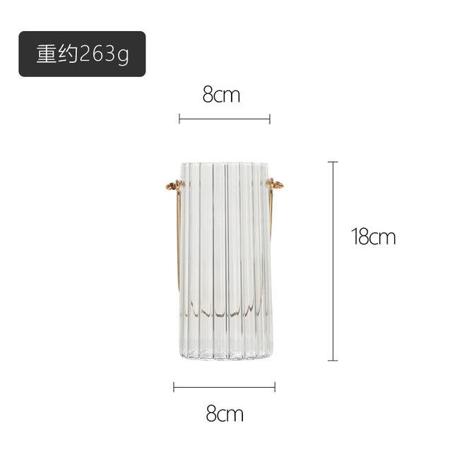 Modern minimalist style home decoration Nordic living room flower arrangement flower glass vase decoration Ornaments gift