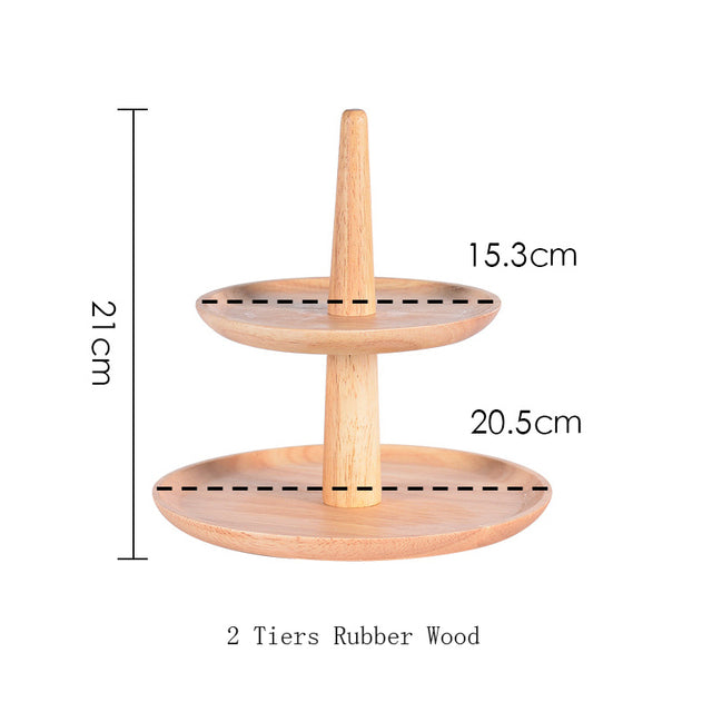 Wood Cake Stand Holder Serving Tray Plant Dessert Cupcake Fruit Tiered Platter Decoration for Home Party Kitchen