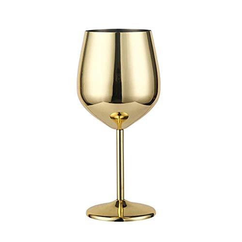 Stainless Steel Copper Plated Single-layer Goblet Anti-fall Glass Cocktail Glass 500ml Wine Cups Champagne Glasses