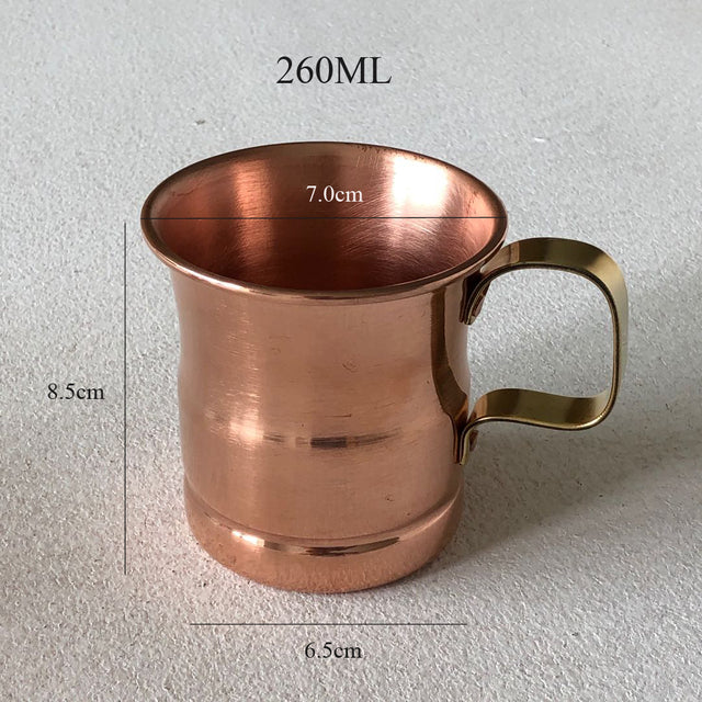 Pure Copper Cup Mug Moscow Mule Milk Beer Cups Handcrafted Drinkware Tableware