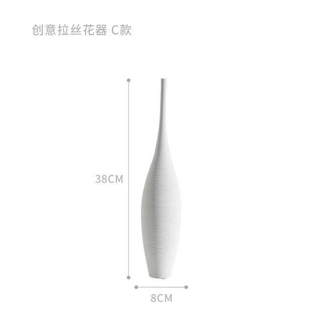 Jingdezhen Modern Minimalist Handmade Art Zen Vase Ceramic Ornaments Living Room Model Home Decoration