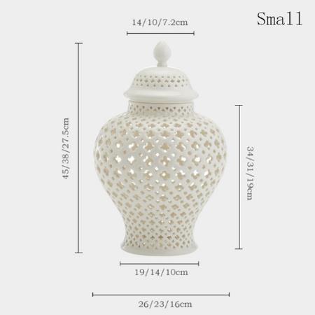 Retro Ceramic Decorative Pot Hollow General Pot Home Living Room Furnishings Storage Storage Tank Crafts Desktop Ornaments