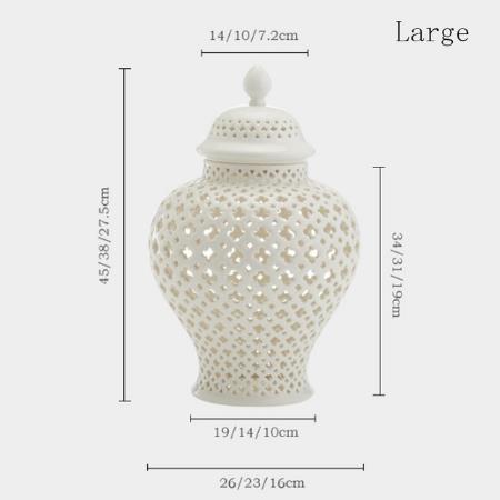 Retro Ceramic Decorative Pot Hollow General Pot Home Living Room Furnishings Storage Storage Tank Crafts Desktop Ornaments