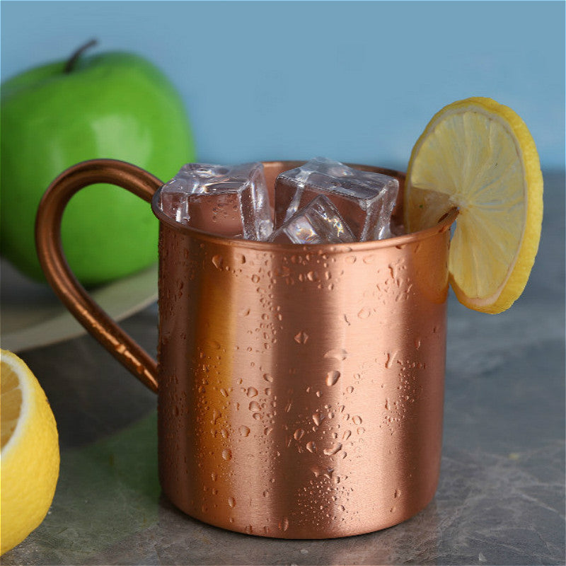 Pure Copper Mug Handle European American Style Moscow Mule Cocktail Glass Pure Copper Cup Restaurant Bar Cold Drink Cup