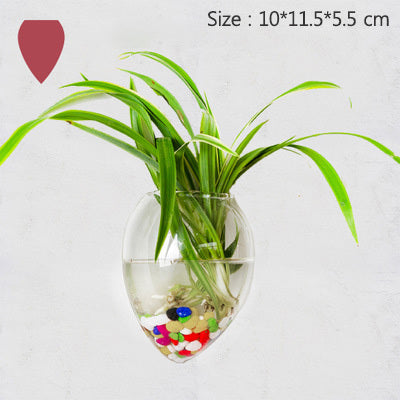 Creative Transparent Hydroponic Wall Flower Vase Green Plants Wall Hanging Decoration Nordic Vases Home Decoration Ornament