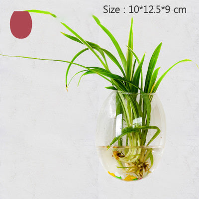 Creative Transparent Hydroponic Wall Flower Vase Green Plants Wall Hanging Decoration Nordic Vases Home Decoration Ornament