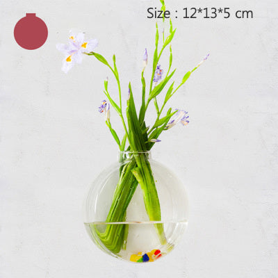 Creative Transparent Hydroponic Wall Flower Vase Green Plants Wall Hanging Decoration Nordic Vases Home Decoration Ornament