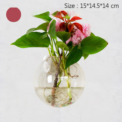 Creative Transparent Hydroponic Wall Flower Vase Green Plants Wall Hanging Decoration Nordic Vases Home Decoration Ornament